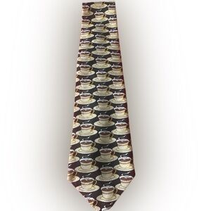 Pre Owned Men’s A Rogers Coffee Cups Tie Neck Tie Necktie Barista Waiter Humor